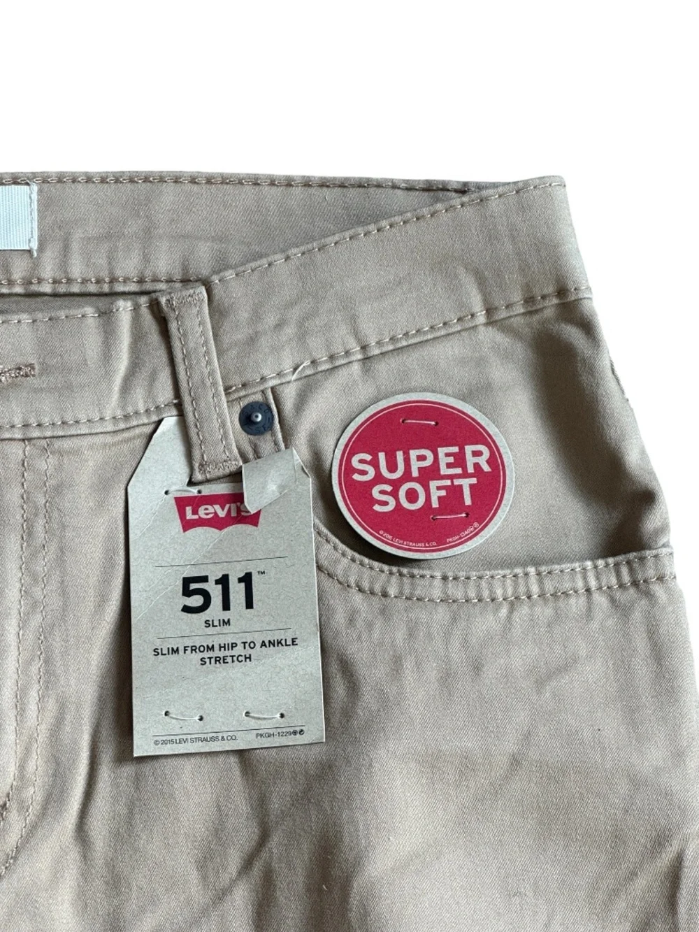 NWT Levi's 511 Slim Biege Tan Super Soft Pants